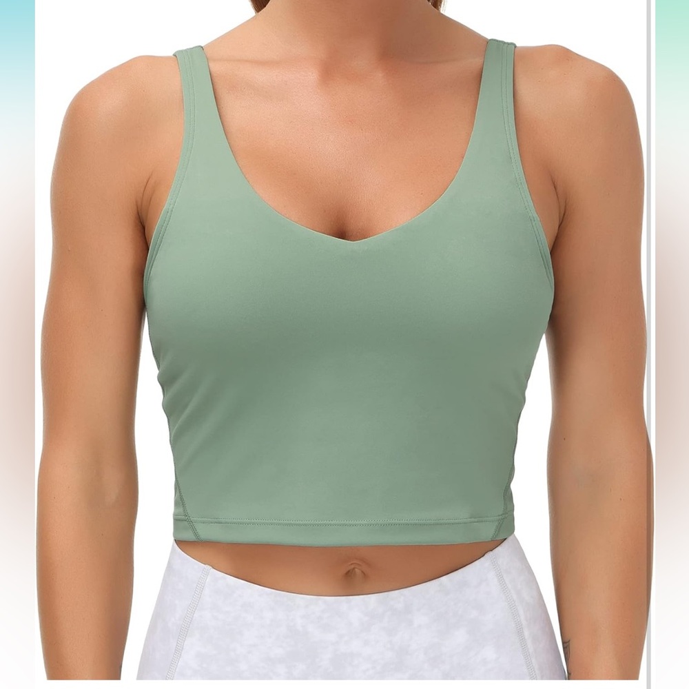 TGP Longline Wirefree Padded Sports Bra with Medium Support in Jasmine Green - Picture 3 of 9